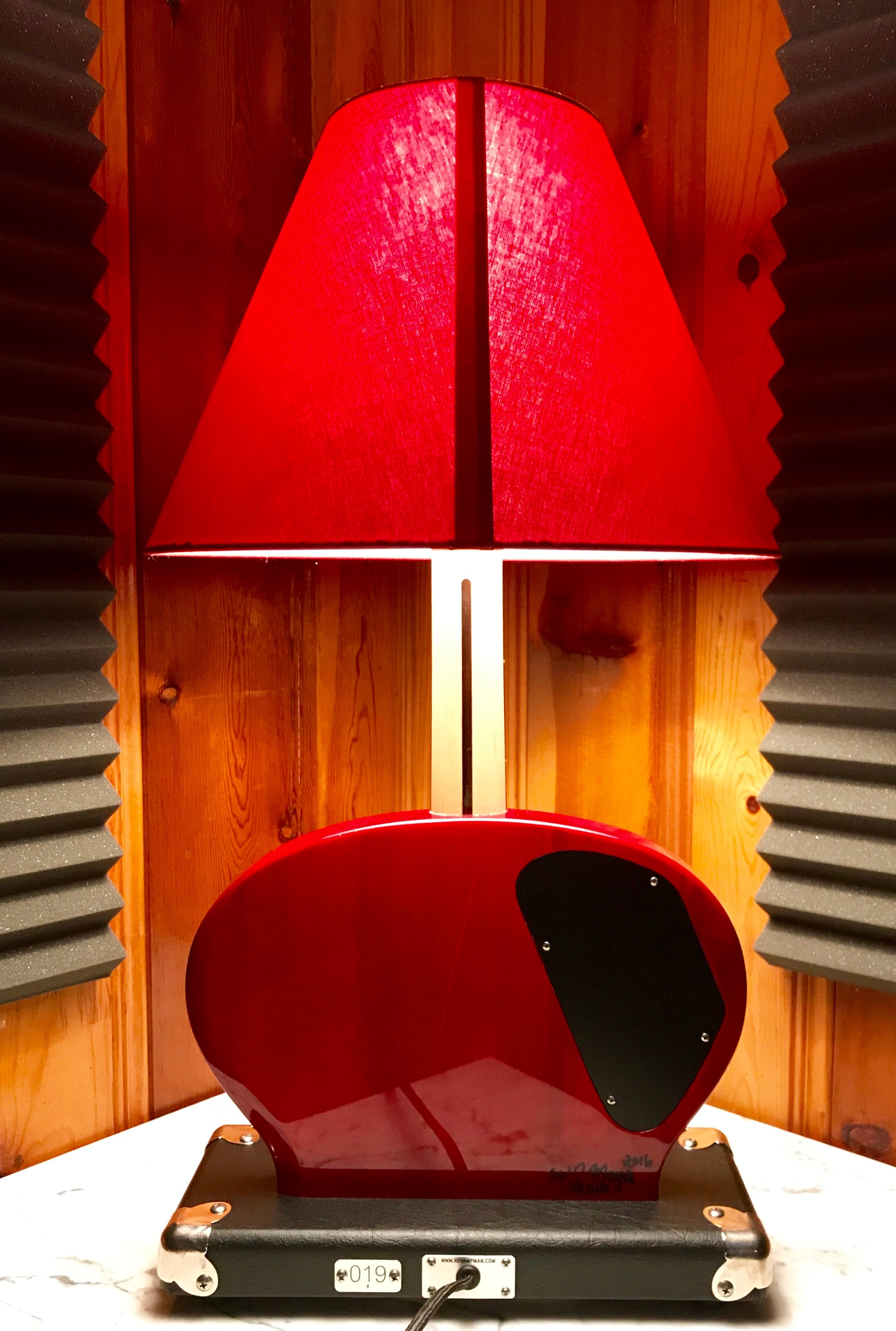 Guitar Lamp - SG Style Red Bottoms Up  #019 of Collection.