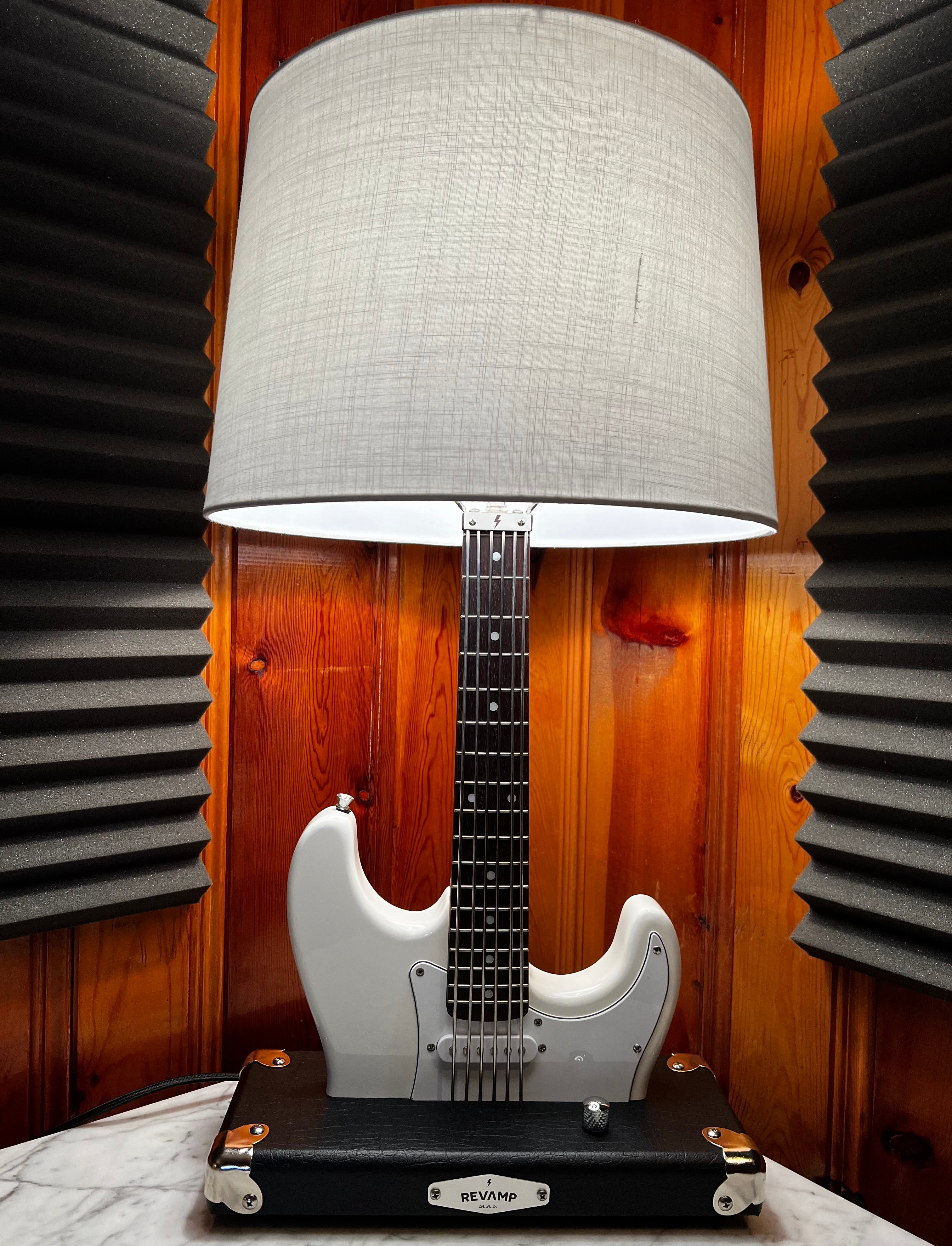 Guitar Lamp -  Strat Style White #083 of Collection