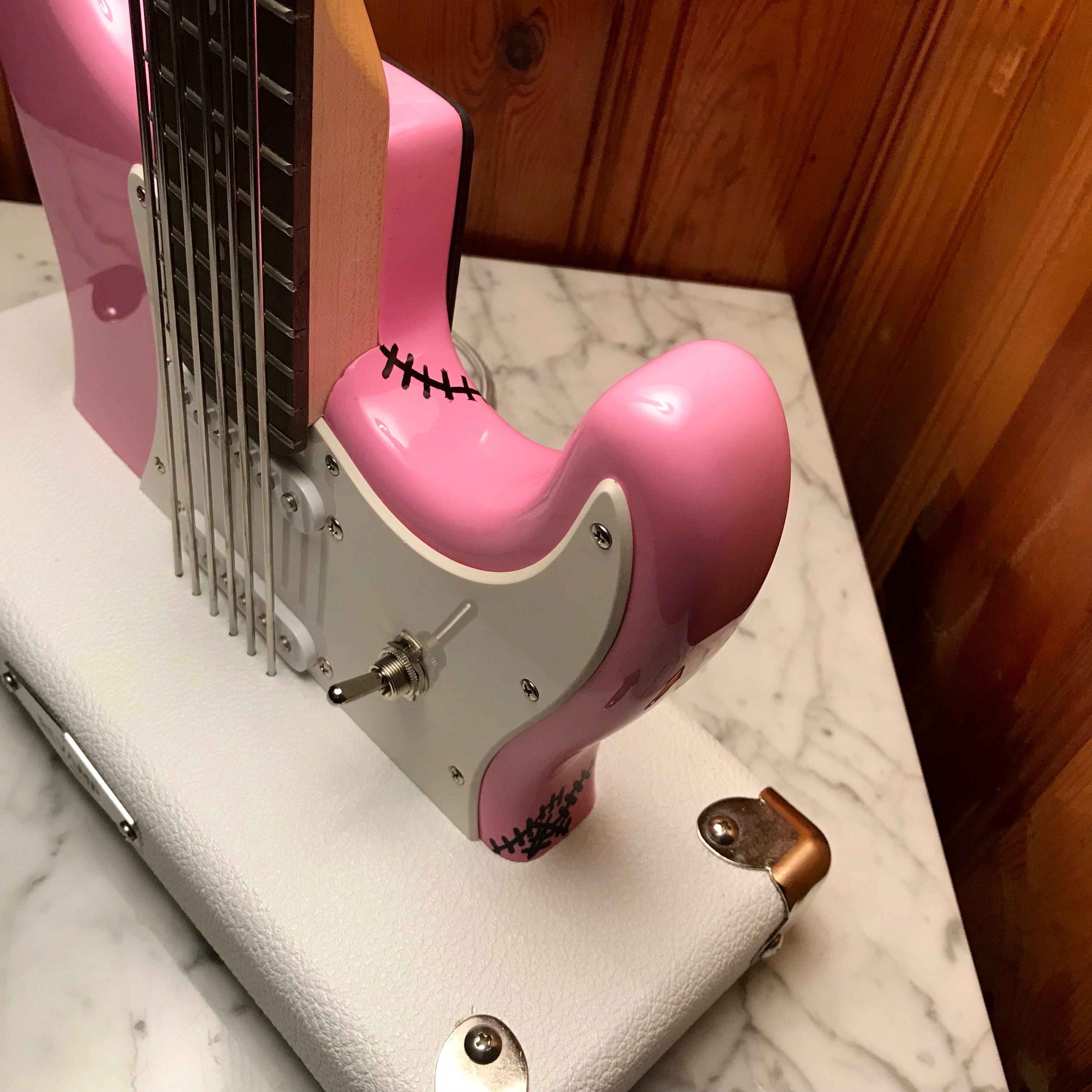Guitar Lamp - Bubble Gum Strat style #048 of Collection