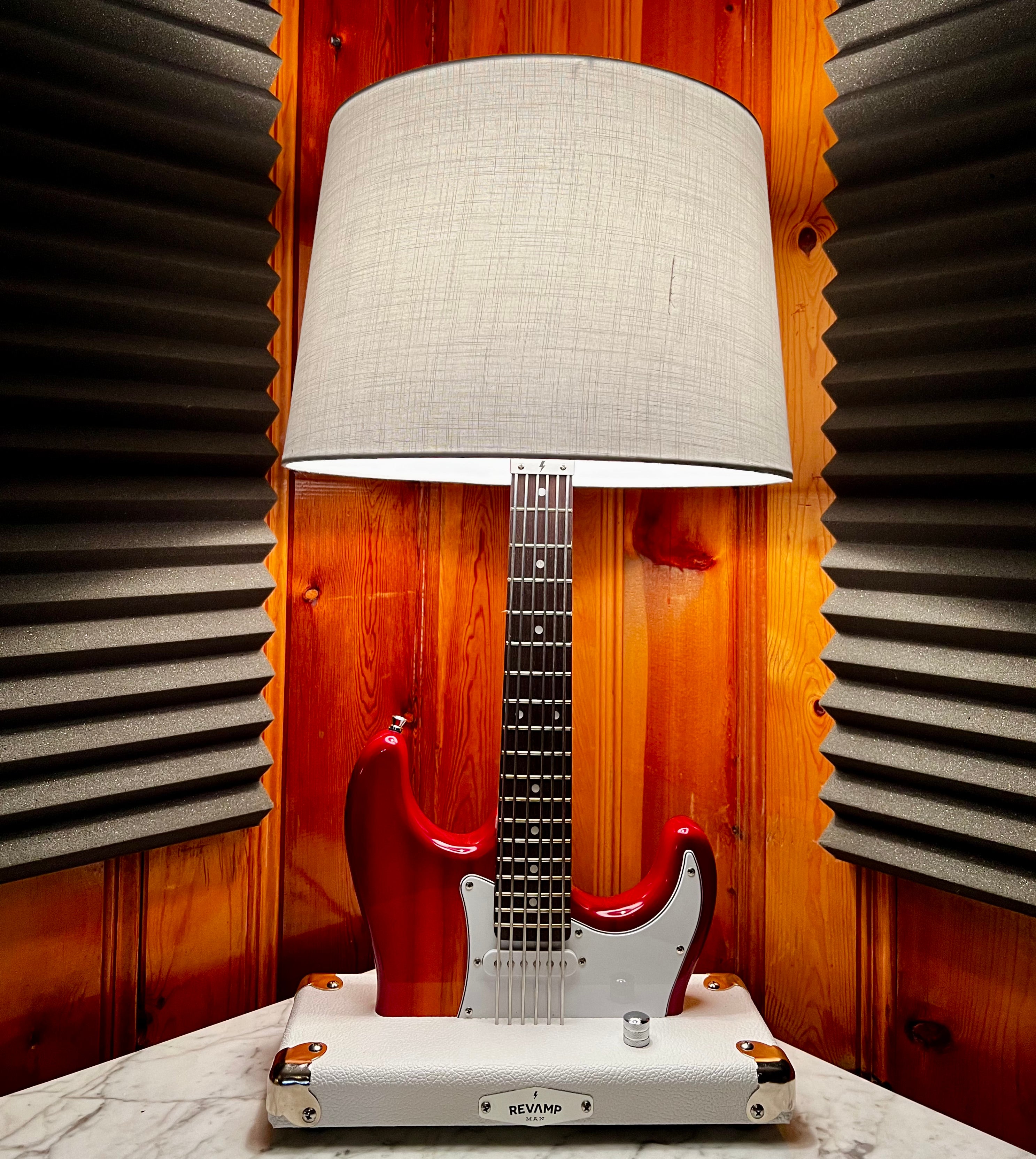 Guitar Lamp- Strat Style Red Sunburst #087 of Collection