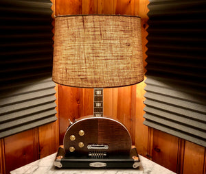 Guitar Lamp -  LP Style Bottoms Up Dark Wood # 032 of Collection