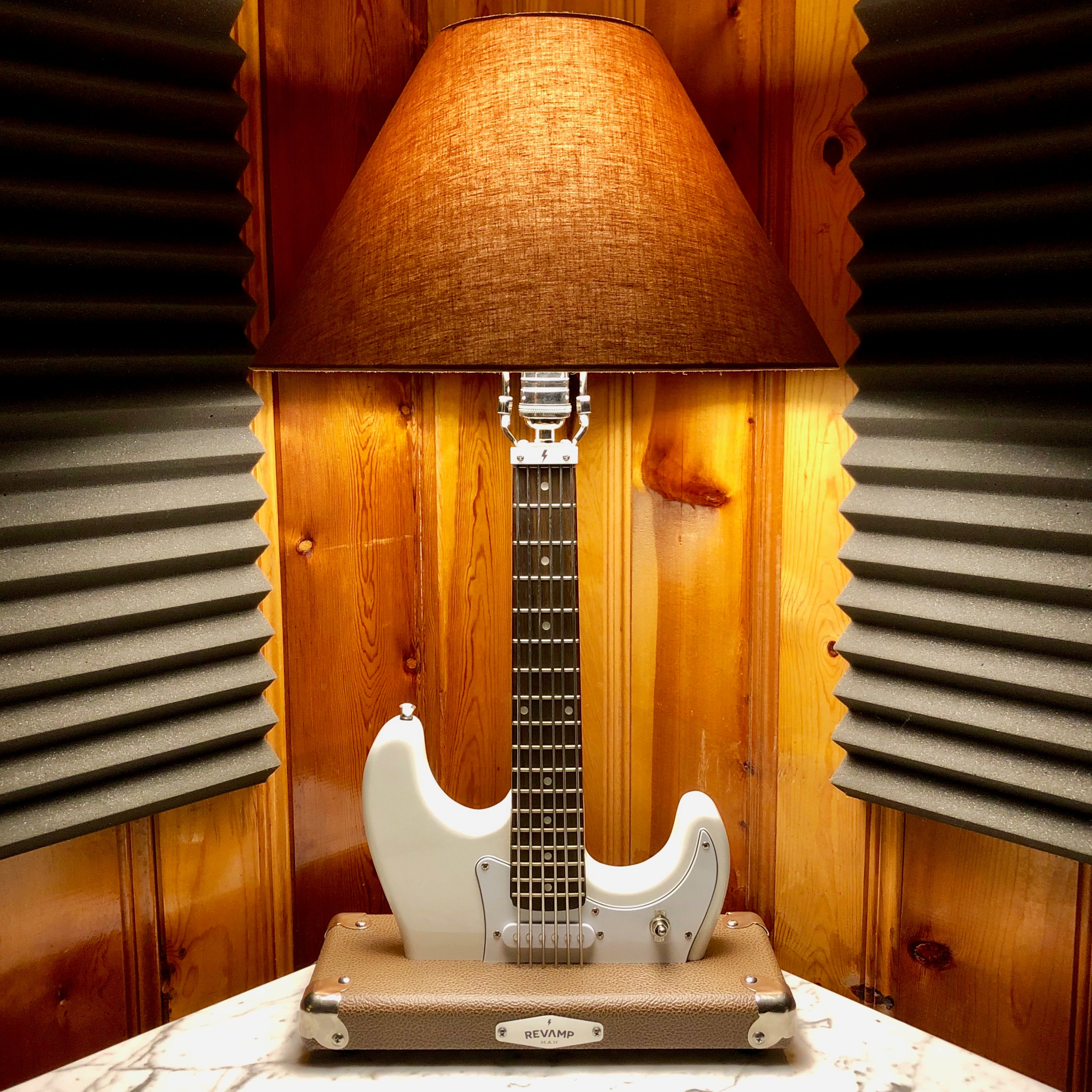 Guitar Lamp- Strat Style White #063 of Collection