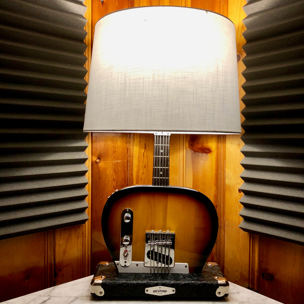 Guitar Lamp - Bottoms Up Tele Style Sun Burst Style #067  of Collection